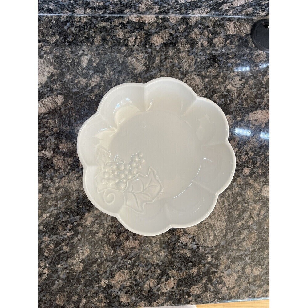 Red Cliff Ironstone Bowl White 9” ~ Grapes and Leaves